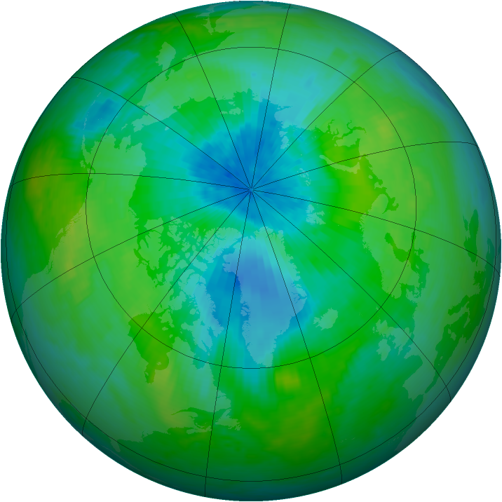 Arctic ozone map for 01 September 1984